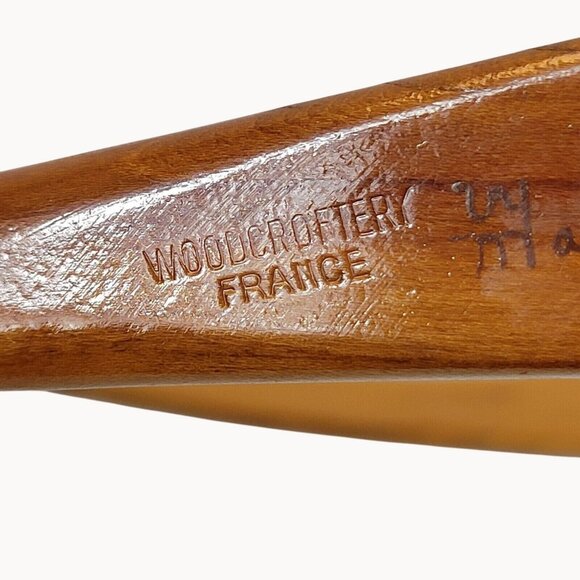 Wood Croftery France Vtg Wooden Spoon and Fork Rustic Brown Hand Painted Floral - Picture 3 of 16